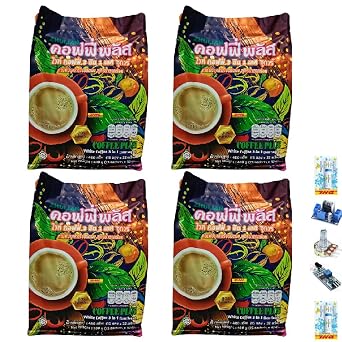 480 grams 15 Sachets Roasted Snack Delicious Mellow Intense Zhulian Coffee Plus Less Sugar Mix Healthy Vegan Robusta of 4 By Thaigiftshop [Get Free Tomato Facial Mask]