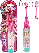 FunBlast Cartoon Electric Toothbrushes For Girls,Vibrating Motion Toothbrushes With Replacement Brush Head,Soft Electric Battery Powered Toothbrushes For 3+ Years Kids (Battery Included,Pink),1 count
