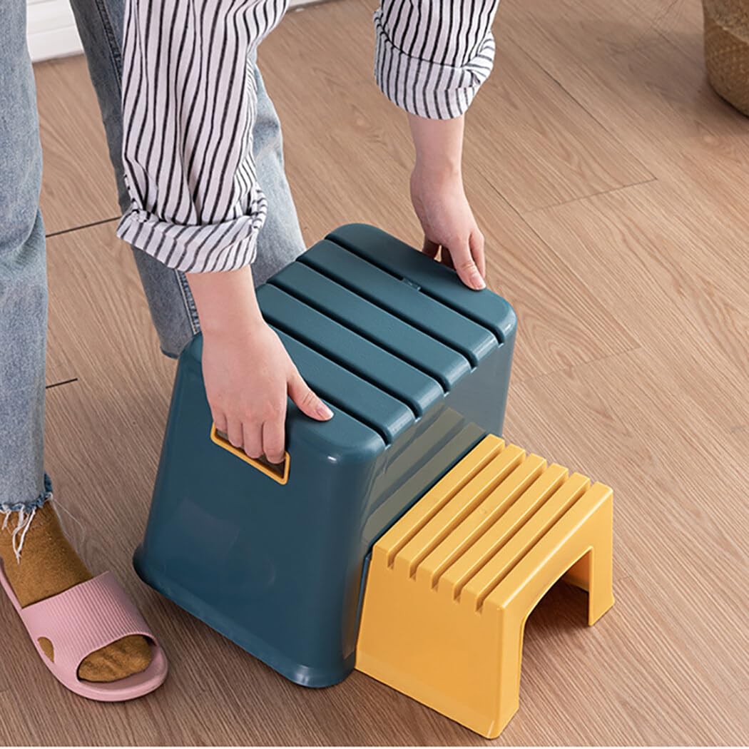 Taburete infantil de 2 escalones para orinal de baño, taburete de plástico de doble altura para niños pequeños, juego de taburetes de doble propósito