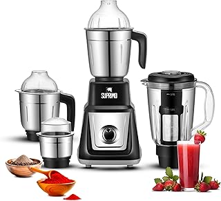 Moonstruck By Suprimo Star Powerful 1000Watt Mega Mixer Juicer Grinder With 4 Stainless Steel Jars|Nano grinding|ABS Body|CNC Hybrid Motor|1Year Warranty|Mixie|Chutney Making|Dry Grinding|Wet Grinding