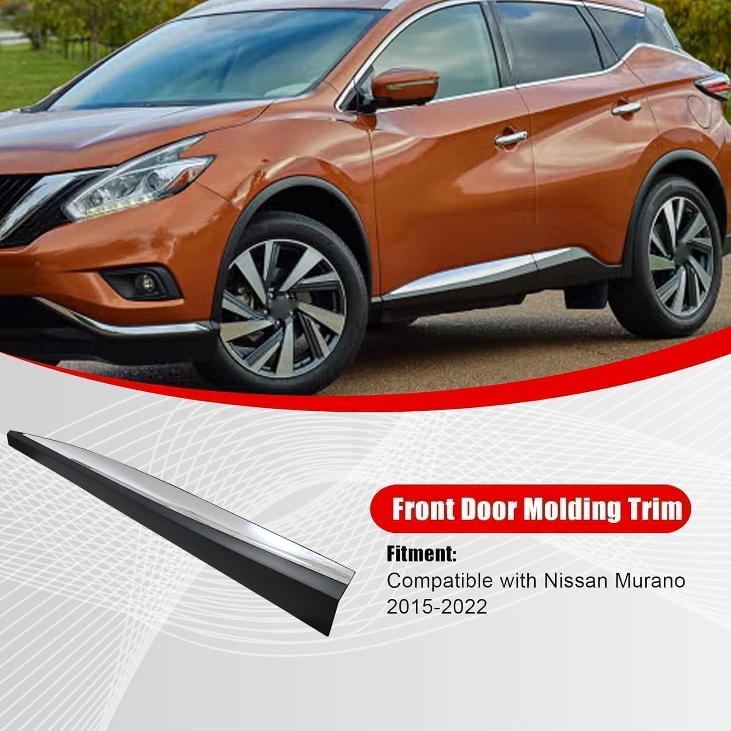 FZJDSD Black Left Front Driver Side Door Trim Lower Molding 808715AA0A Compatible with Nissan Murano 2015-2022