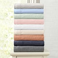 Vista 6 de Great Bay Home Cotton Jersey Knit Twin Sheet Set - Ultra-Soft, Stretchy, Heathered Melange Denim Blue Bed Sheets - Cozy, Soft T-Shirt Sheet &