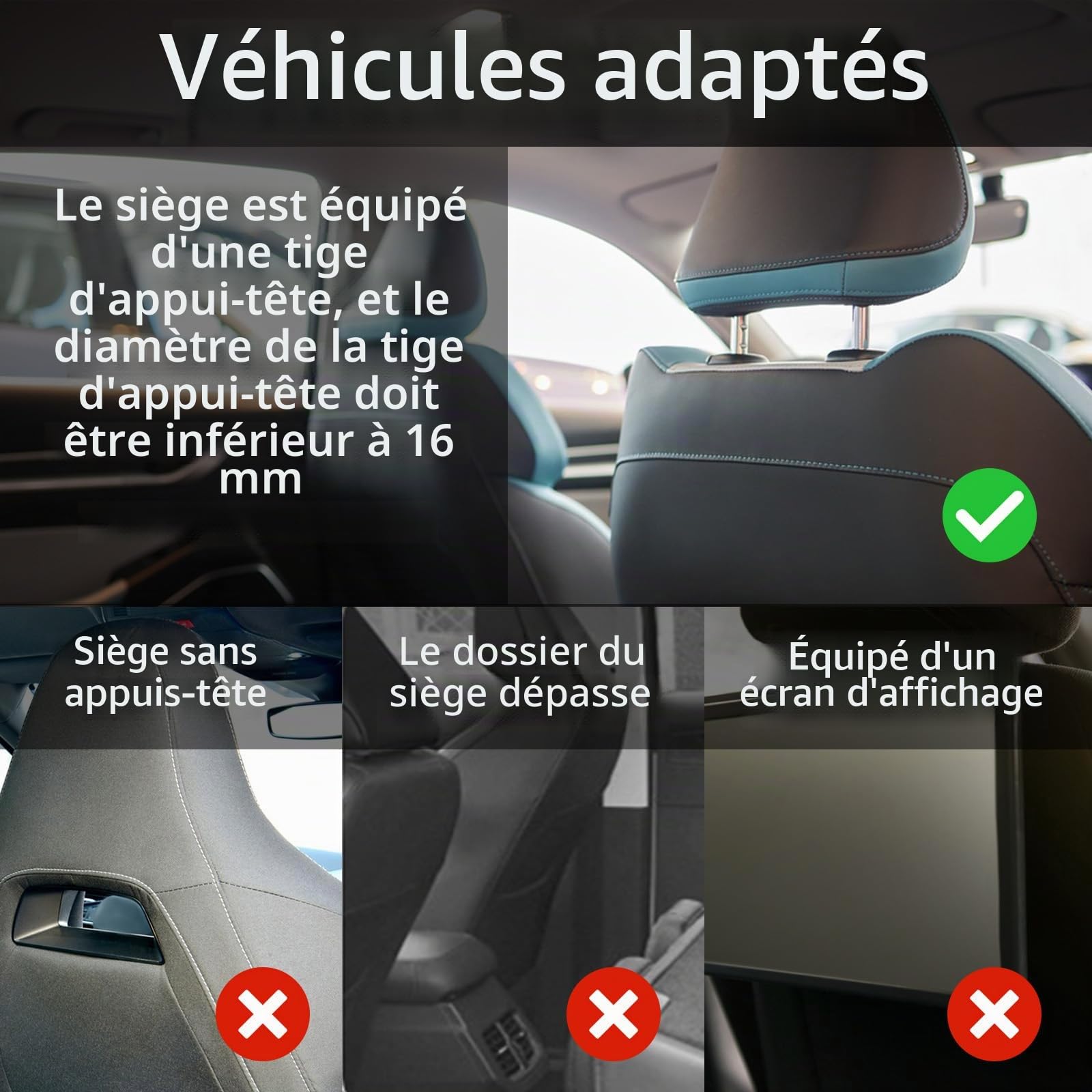 Support De Volant De Voiture, 2 en 1 Plateau De Volant Table D'ordinateur Pliable Et Portable pour Siège De Voiture Universel Support Multifonctionnel pour Volant Plateau De Table Jusqu'à 10kg