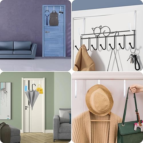 Miniatura 5 de Ganchos de doble cara para colgar sobre la puerta para ropa. Juego de dos ganchos para colgar sobre la puerta. Percha para toallas para baño, gancho