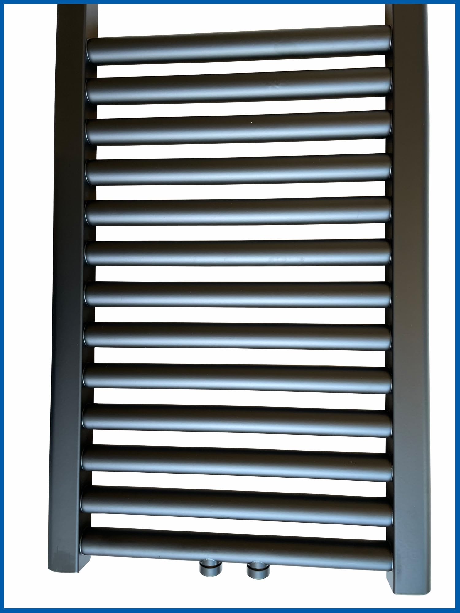 Scaldasalviette da bagno SMYRNA nero opaco, 450 x 1700 mm, dritto, con attacco centrale