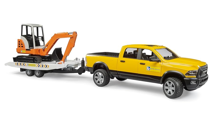 Amazon.com: Bruder 02546 Ram Rental Service with Trailer and