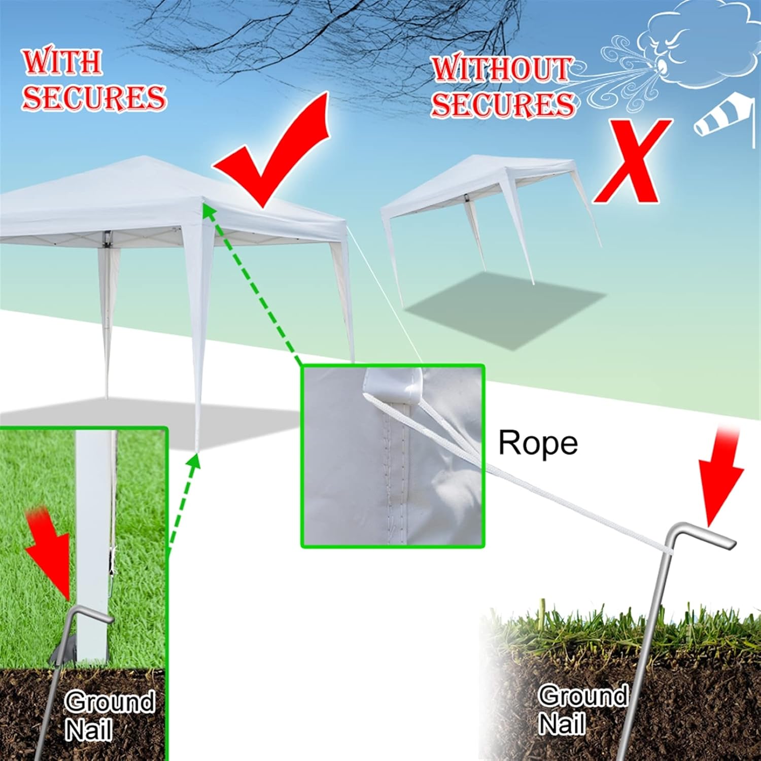 10 x 10-feet Pop Up Canopy Tent Outdoor Party Tent Commercial Instant Canopies Shelter with 4 Removable Sidewalls for Wedding, Beach, White, 116x116x103inch