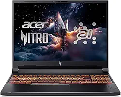 Acer Nitro V 16 AI Copilot+ Laptop para jogos para PC | Processador AMD Ryzen AI 5 340 | GPU para laptop NVIDIA GeForce RTX 5060 | Tela WUXGA IPS 180Hz de 16 polegadas | DDR5 de 16 GB | SSD de 4