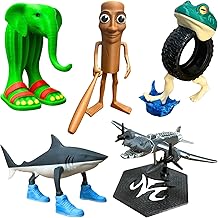 ULTHOOL Tralalero Tralala Action Figure Set, Italian Brainrot Shark Meme Figures Toys, Tung Tung Tung Sahur Animals Dolls, Creative 3D Collectible Toy Gifts for Fans