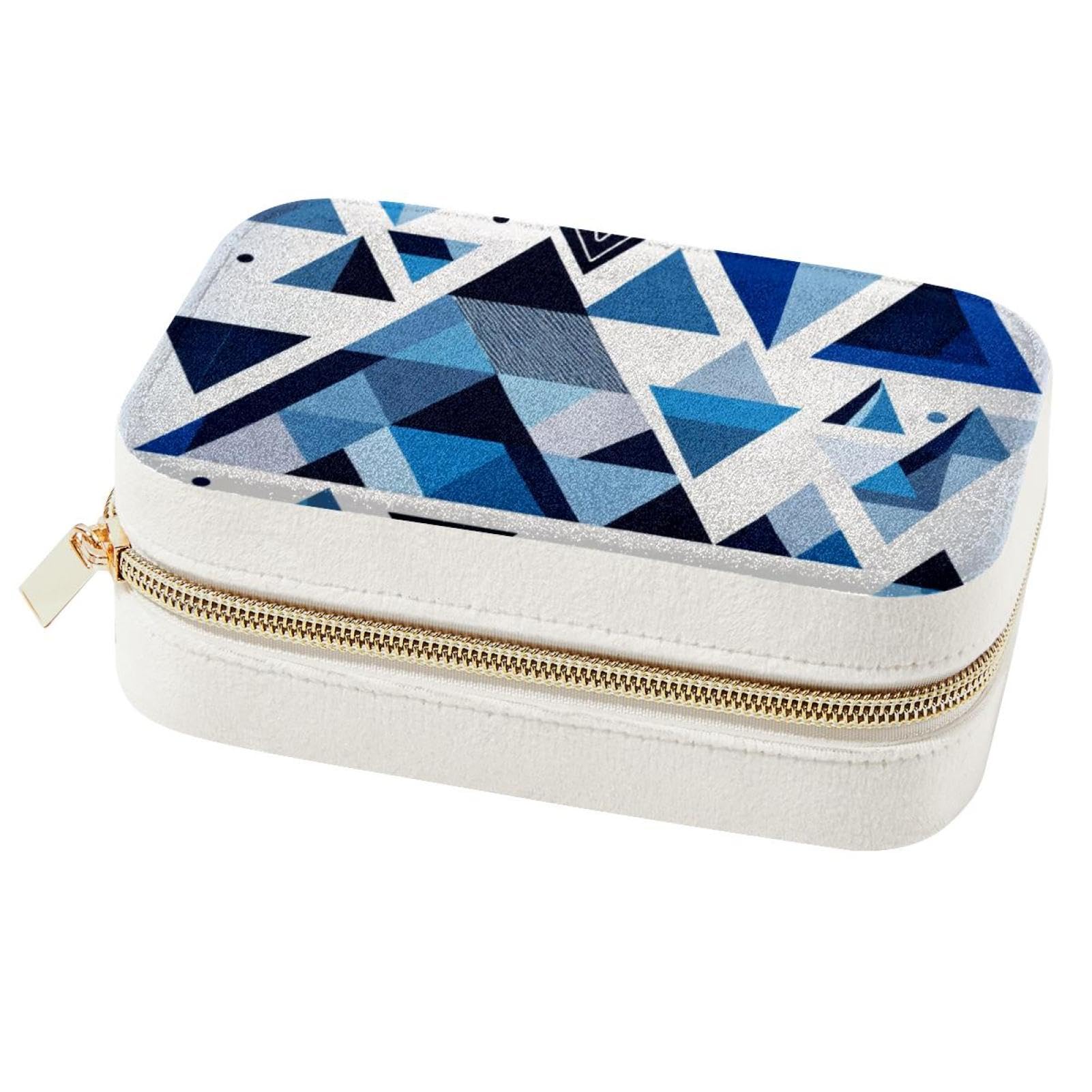 Organiseur de voyage pour bijoux et colliers avec motif abstrait bleu élégant