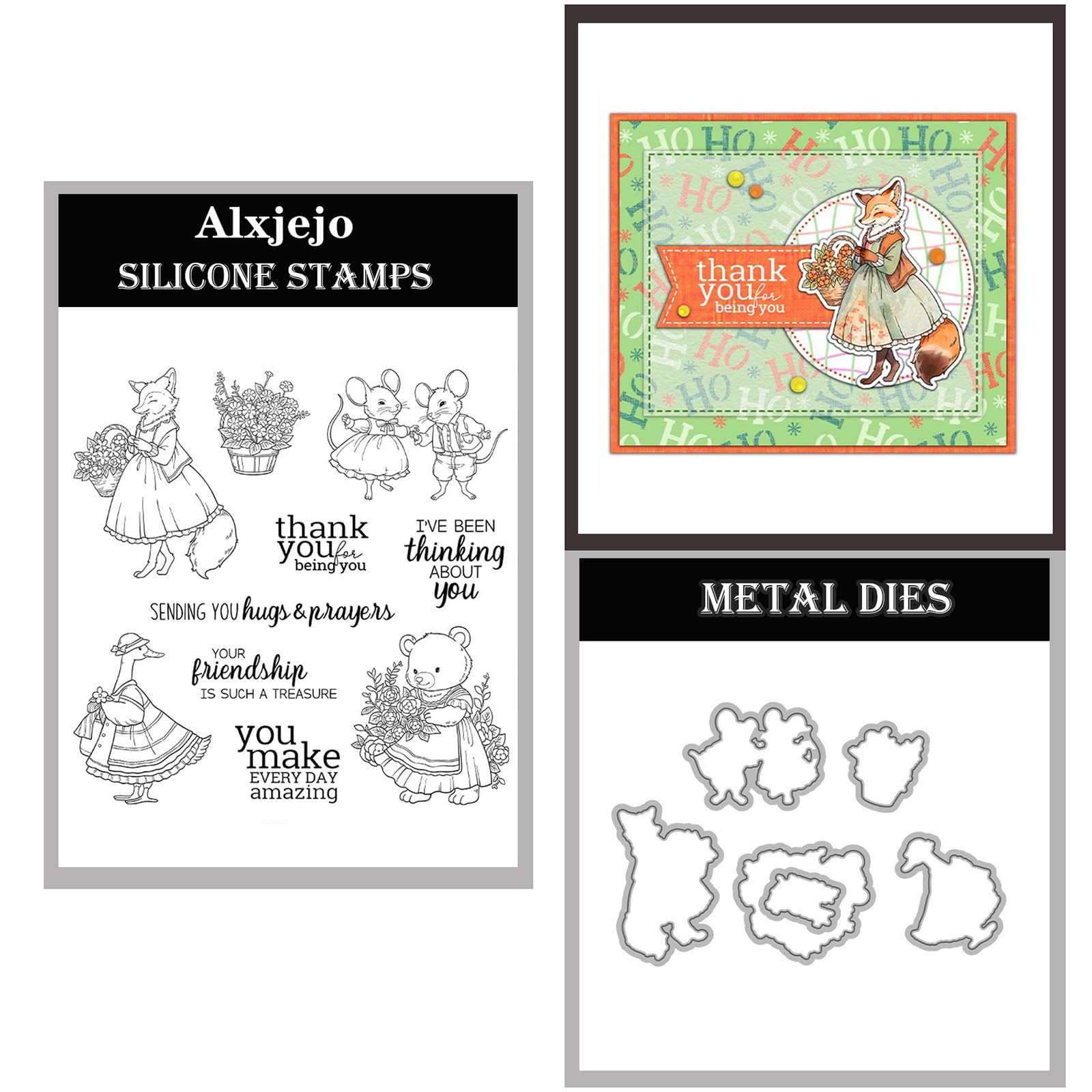 Alxjejo Cutting Dies and Stamps Set 2024-2025-2026,Stamps and die for Card Making for DIY Birthdays, Thanksgiving Day, Valentine's Day, Scrapbooking, Art Craft, Festivals Greeting Card Album
