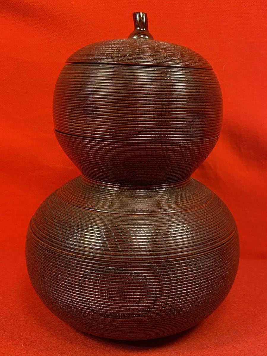 Amazon.co.jp: 時代漆器『木製信玄弁当』瓢箪千筋天然木製溜塗