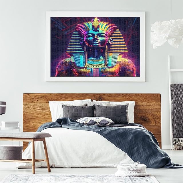 Foto 7 de 8 de Estatua de Faraón Egipcio Puzzle de 1000 Piezas Juego de Puzzle 1000 Piezas Cartón para Adultos Arte Nocturno…