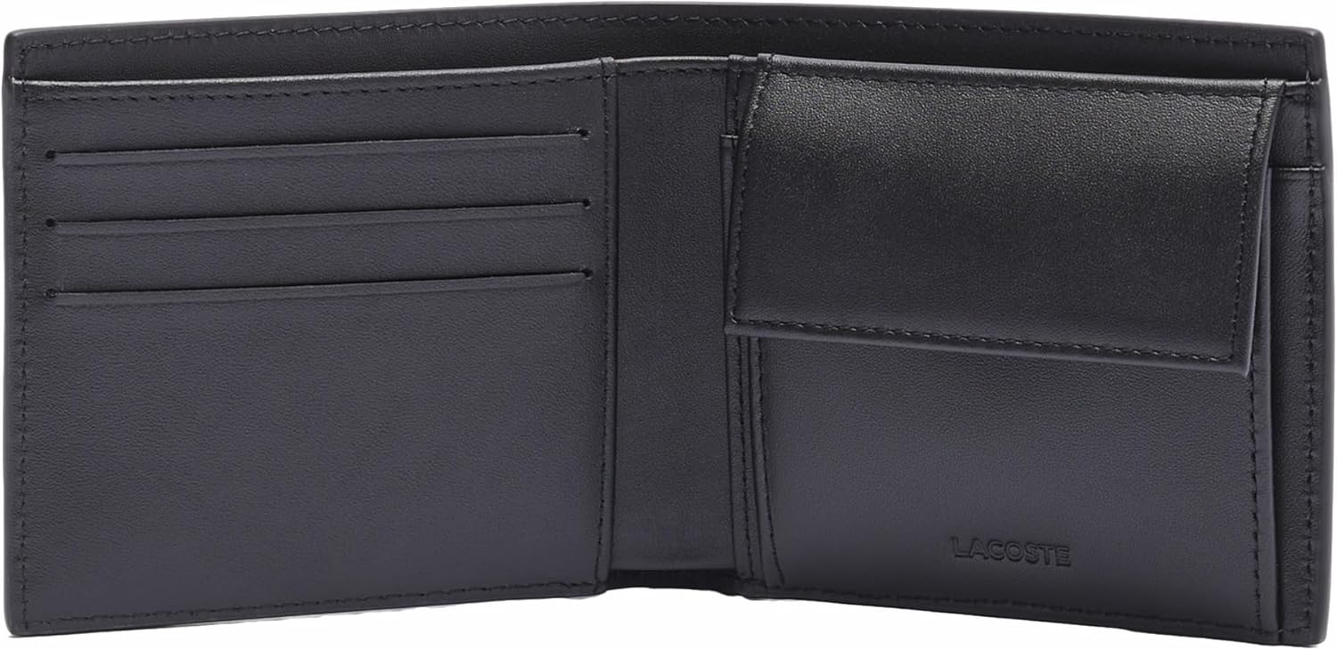 Lacoste Men's Fitzgerald Medium Billfold Wallet Set, Black/Green, One Size - Image 2