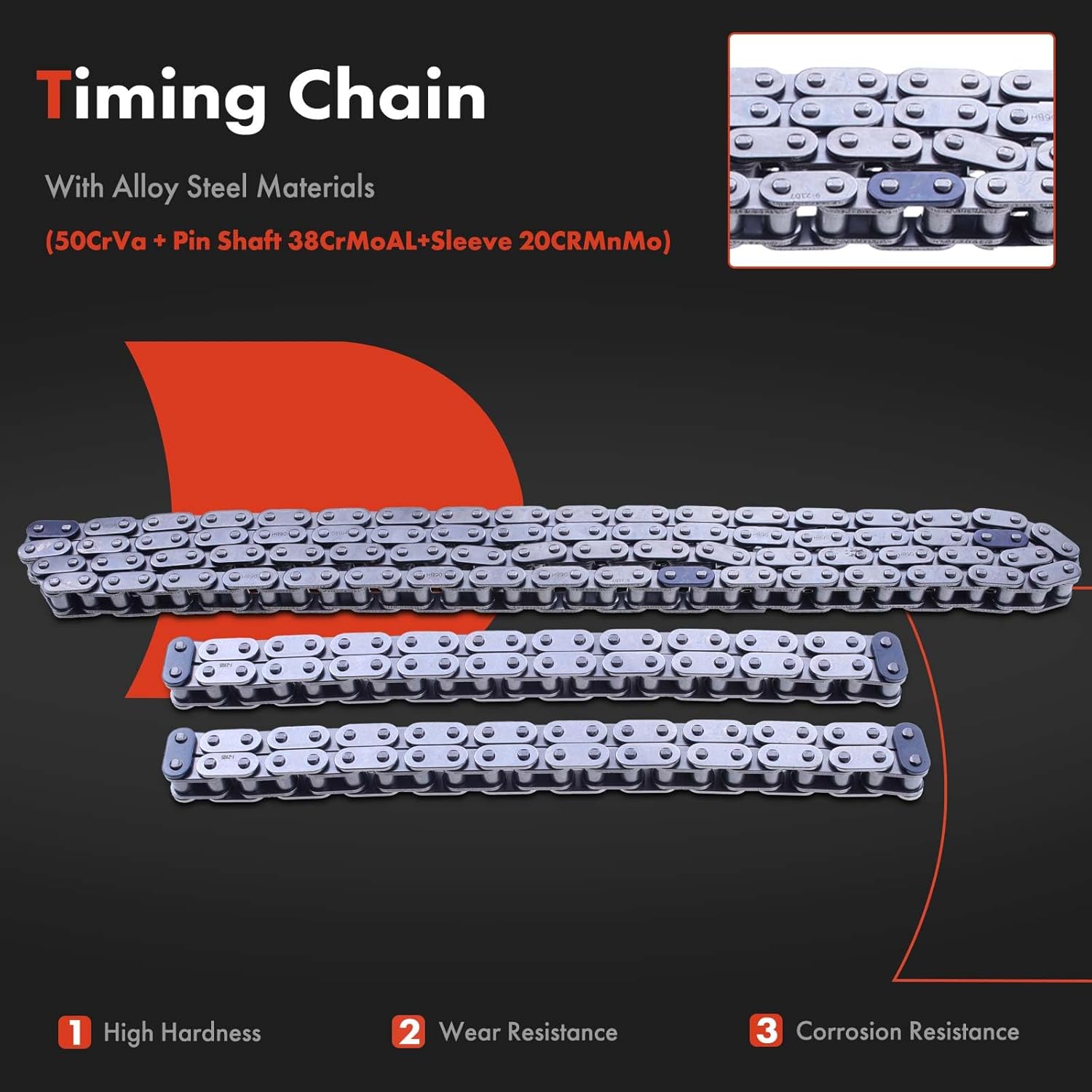 A-Premium Engine Timing Chain Kit W/Tensioner & Guide Rail & Sprocket & More [DOHC, V6 3.0L, VQ30DE] Compatible with Infiniti I30 1996-2001 & Nissan Maxima 1995-2001