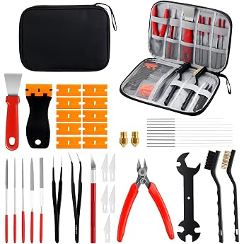 Kamtop 3D Printer Accessory Kit 41 Pieces 3D Printer Tool Set Complete Accessory Set for Post-Processing Maintenance & Cleaning Precision Tools with Tool Bag