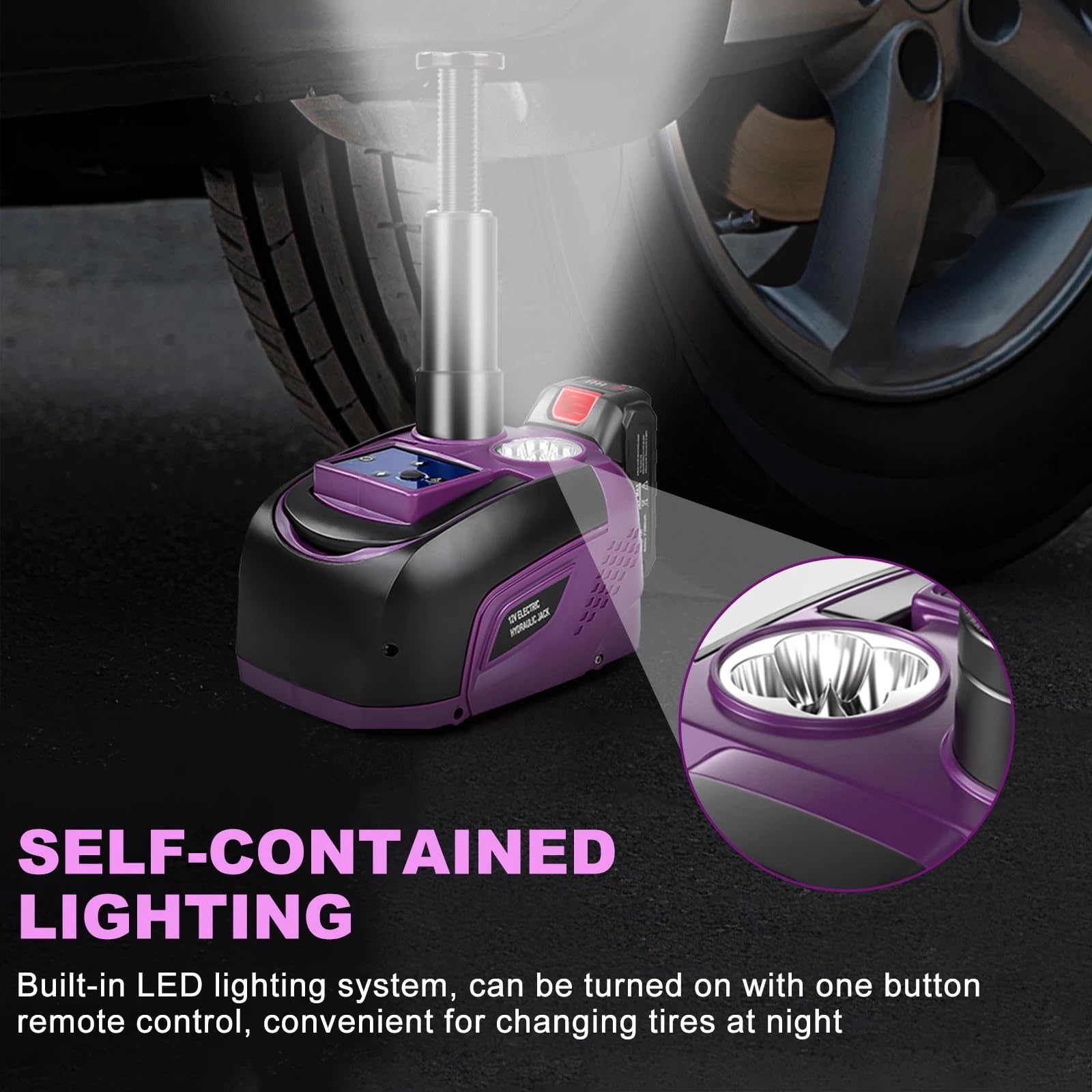 Cric Auto Cric a Forbice Sollevatore idraulico telecomandato senza fili con asse regolabile per martinetto per auto elettrica da 5 tonnellate 12V per il sollevamento di auto Portatile Per Auto Con