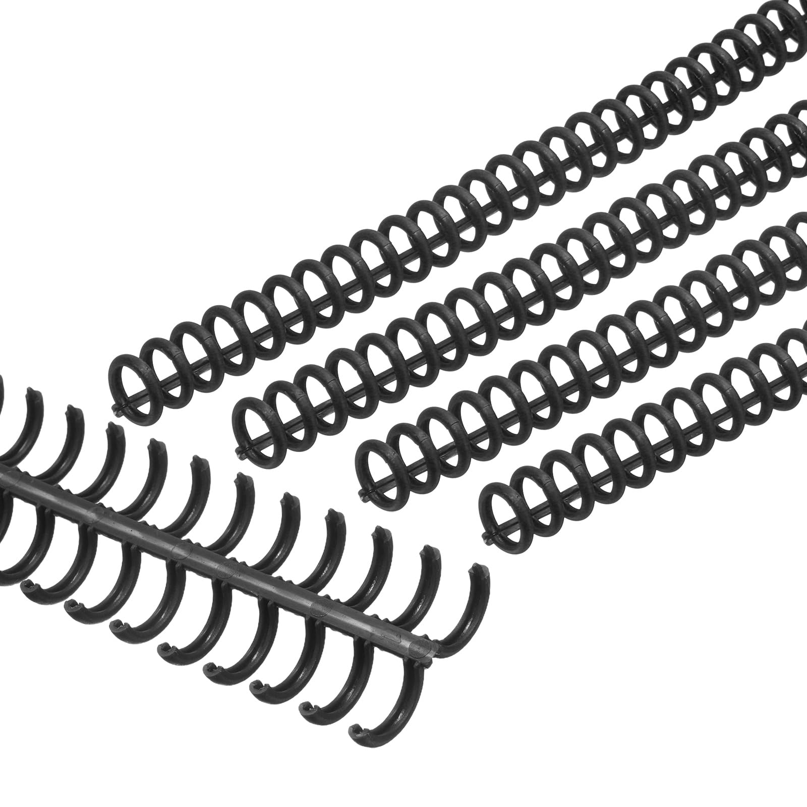 PATIKIL 12mm(1/2") Plastic Spiral Binding Coils, 15 Pcs Binding Spirals 85 Sheet Capacity Binding Spirals for Binding Paper Sheets, Black