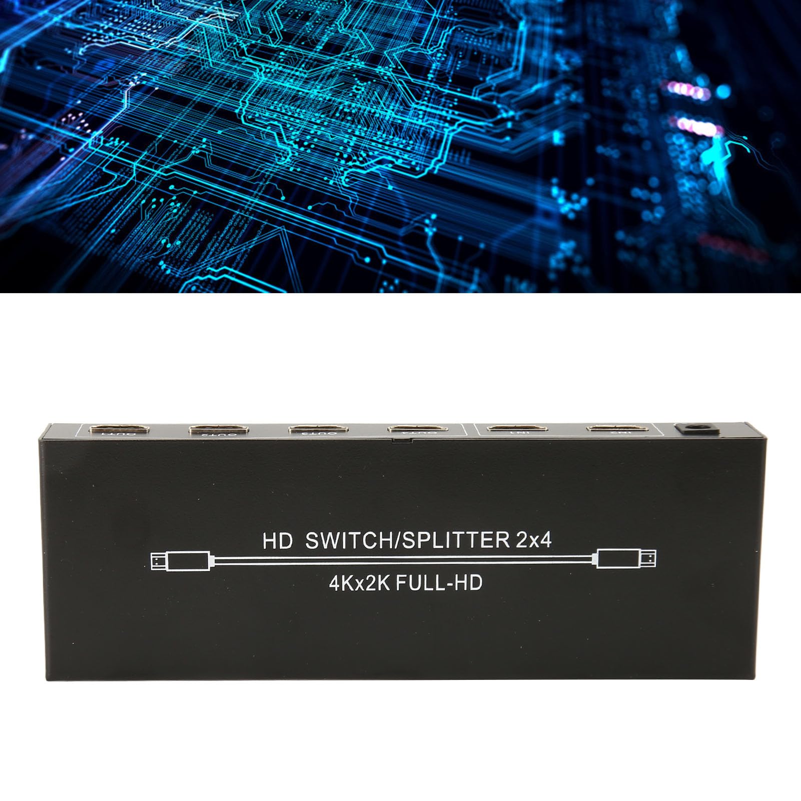 Splitter HDMI, Commutatore Splitter HDMI 2 Ingressi 4 Uscite 4K X 2K 60Hz 2x4 con Telecomando, Splitter TV a 2 Vie, Distribuisce 2 Segnali HDMI su 4 Display UHD (Spina UE 100‑240