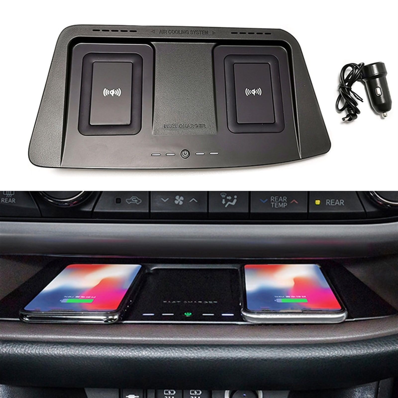 Caricabatterie wireless QI for auto da 10 W Highlander 2015 2016 2017 2018 2019 Caricabatterie wireless for telefono Piastra di ricarica