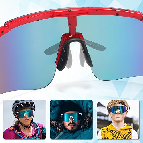 Miniatura 5 de MALIDAK Gafas de sol deportivas para hombres y mujeres, jóvenes, gafas de sol de béisbol, protección UV400, gafas de ciclismo para hombres