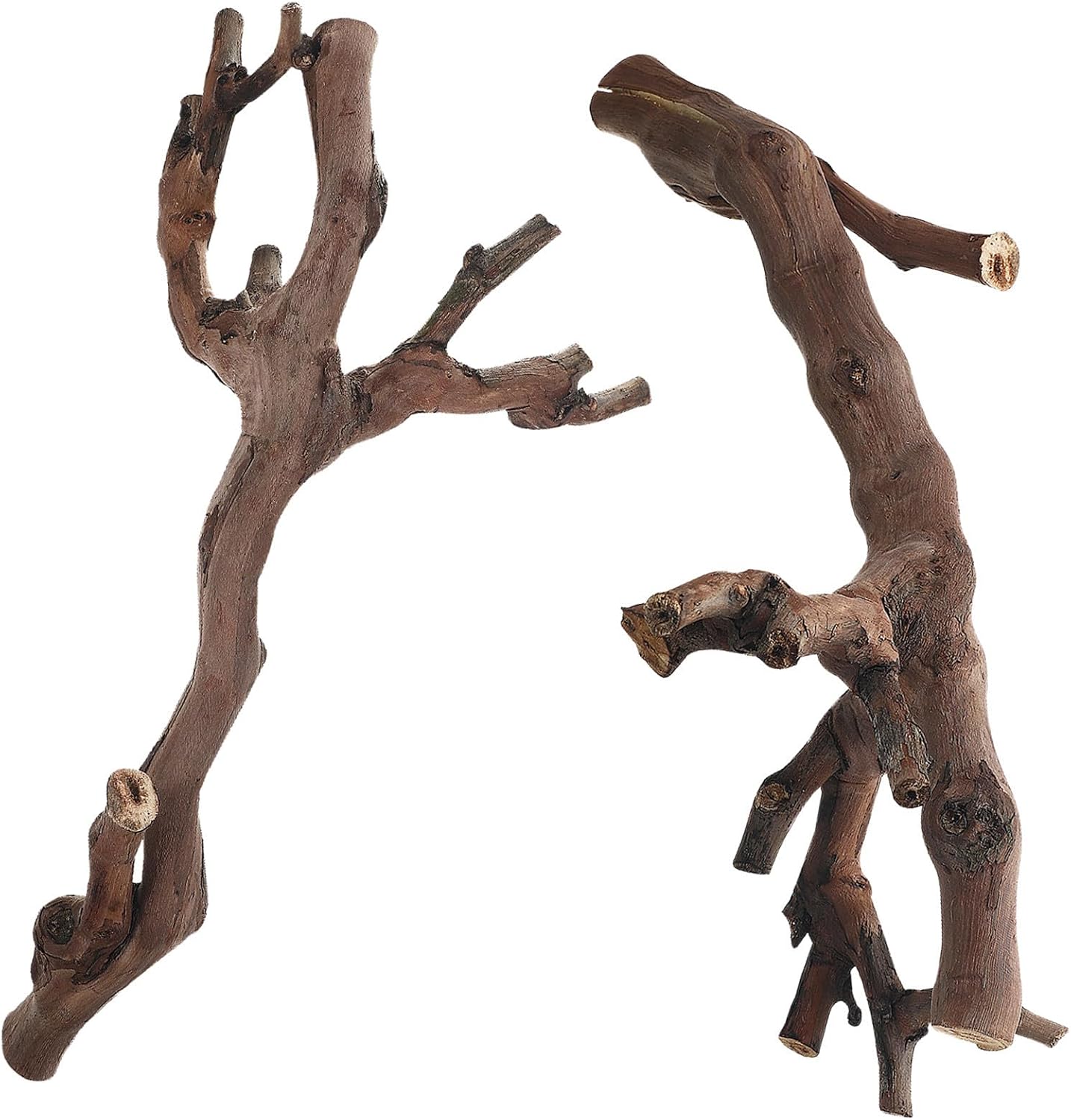 2pcs Natural Wood Branches for Reptiles, Reptile Wood Branch Decoration for Gecko and Small Lizard Climbing, Universal Tank Compatibility, Natural Habitat Simulation,