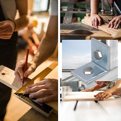 Miniatura 10 de 20 piezas de 2 agujeros en forma de L de 90 grados de ángulo de soporte para canal de puntal más alto de 1-58 pulgadas de ancho, perno de 12