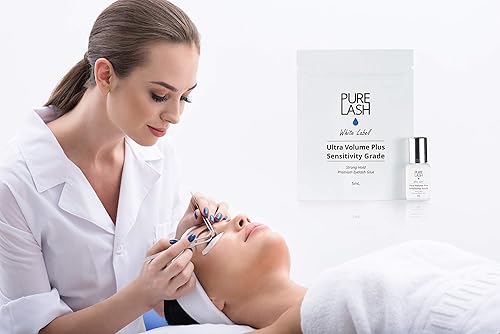 Miniatura 6 de Pegamento de extensión de pestañas más sensible, Pure Lash  Etiqueta blanca  0.2 fl oz  2-3 segundos de tiempo de secado  Retención 4-5 semanas  Uso