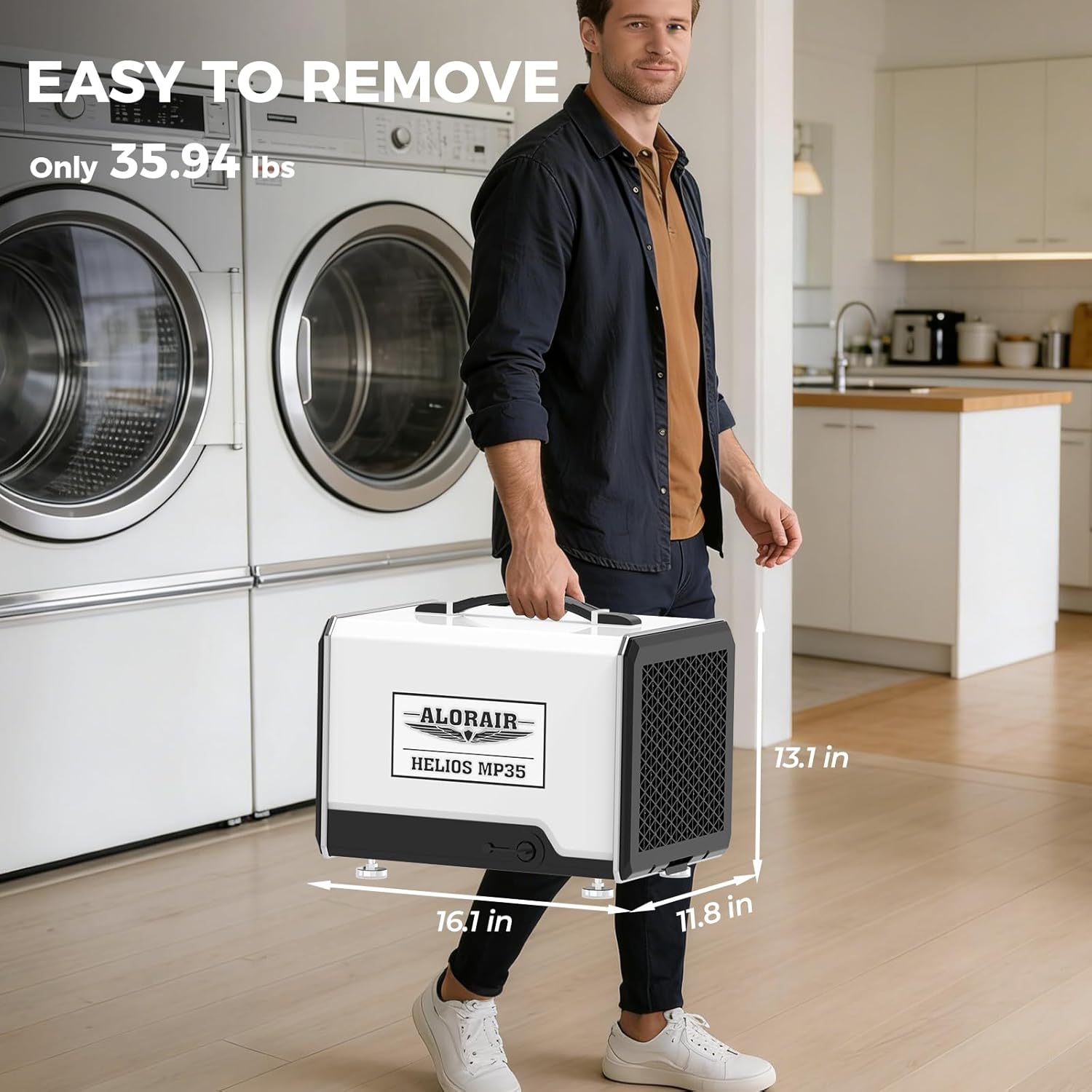 ALORAIR 70 Pints Crawl Space Dehumidifier with Pump and Drain Hose, Compact Basement & Commercial Dehumidifier for Water Damage Restoration, Covers Up to 1,000 Sq. Ft., 5-Year Limited Warranty