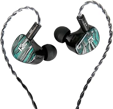 KBEAR Alkaid KB03 in Ear Monitor Headphones, Wired Gaming Earbuds 1DD 1BA 1Bone Conduction Hybrid IEM Earphones, Beryllium-Coated Dynamic, 3D Printed Resin Cavity in Ear Monitor for Musician, Green