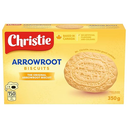 Christie Arrowroot Cookies, 350 g | No Artificial Colours, Baked in Canada, Soft melt in your mouth biscuit cookies. - 350 g (Pack of 1)