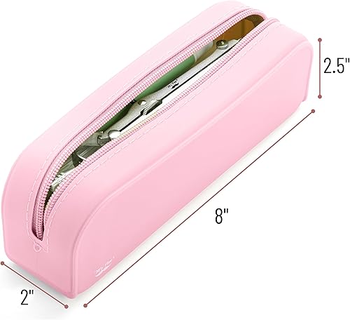 Miniatura 2 de Mr. Pen - Estuche de silicona para lápices, estuche rosa claro, estuche pequeño, estuche para lápices estético
