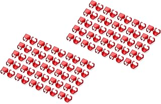 DIGITUS Colour Clips for RJ45 Patch Cables - Colour Organization of Network Cables - to Improve Cable Management - 100 Pieces - for CAT 5e, CAT 6 & CAT 6A LAN Cables - AWG 24/7 to 27/7 - red