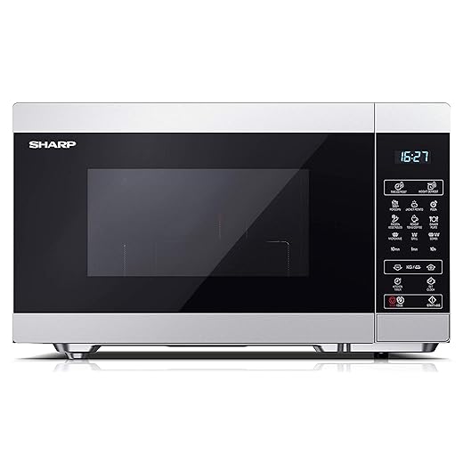 SHARP YC-MG02ES - Horno microondas 20 litros, con función grill, programa de descongelación, 11 niveles de potencia, función temporizador, plato giratorio incluido