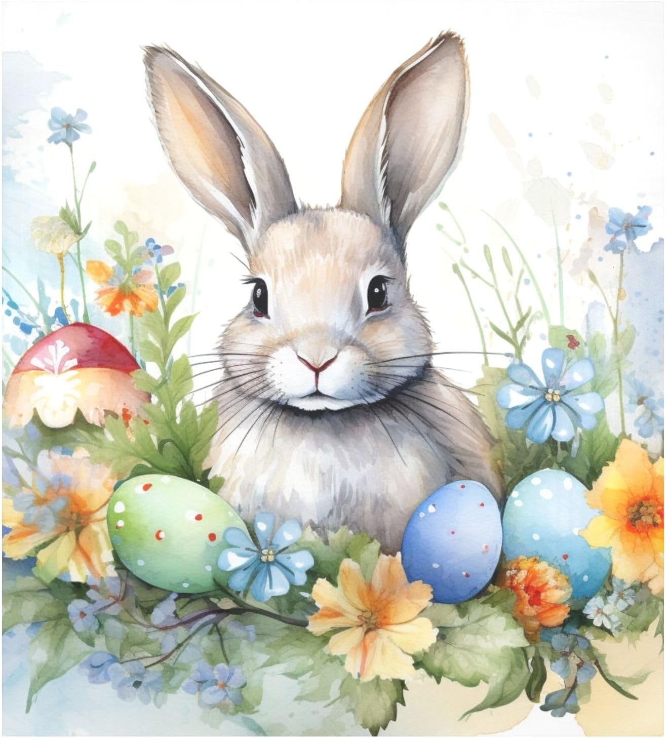 Easter Rabbit Egg Dishwasher Magnet Cover Water Resistant Refrigerator Magnetic Cover Kitchen Decor 23" W x 26" H Inch