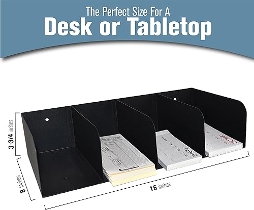 Miniatura 3 de STEELMASTER by BankSupplies Steel Document Organizer - 4-Pockets - Black - Powder Coated Crinkle Finish - Scratch & Chip-Resistant - Check