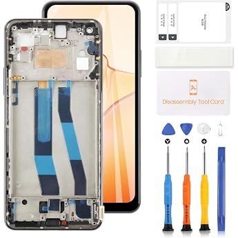 TFT Screen for Xiaomi Mi 11 Lite 4G M2101K9AG Replacement Screen for Xiaomi Mi 11 Lite 5G M2101K9G/MI 11 LCD Screen Touch Digitizer Aessmbly Repair Parts with Tools Black with Frame