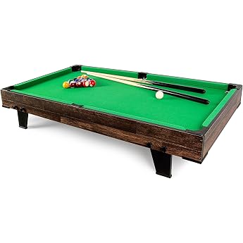 Leomark Portable Billiard Table for Kids Vintage Style Mini Mobile Pool Table with Accessories Pool Pool Table Set Height 8 Inch Complete Set for Home