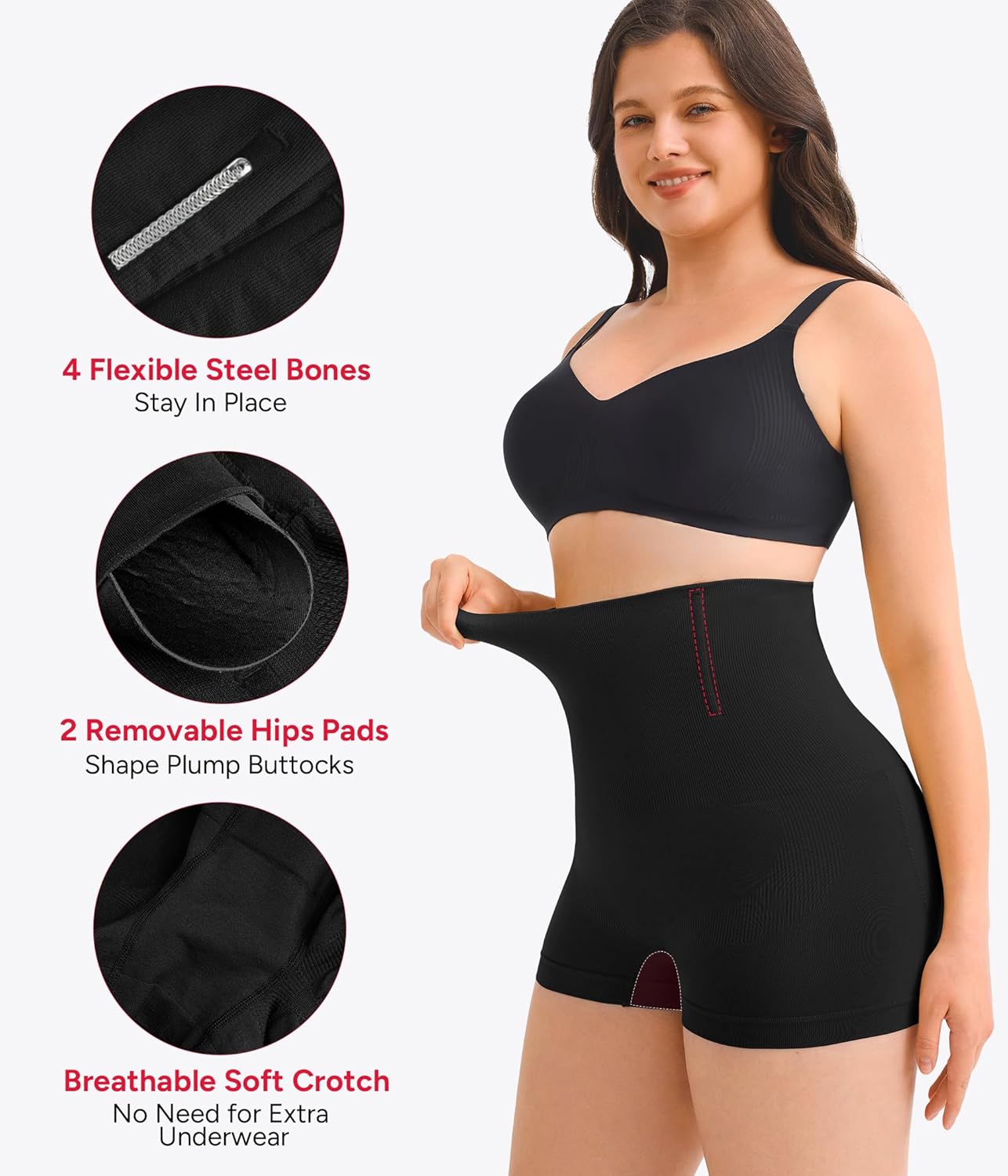Nebility Butt Lifter Padded Shapewear High Waist Hip Enhancer Pads Shorts Women Seamless Underwear Tummy Control Panty - Image 4