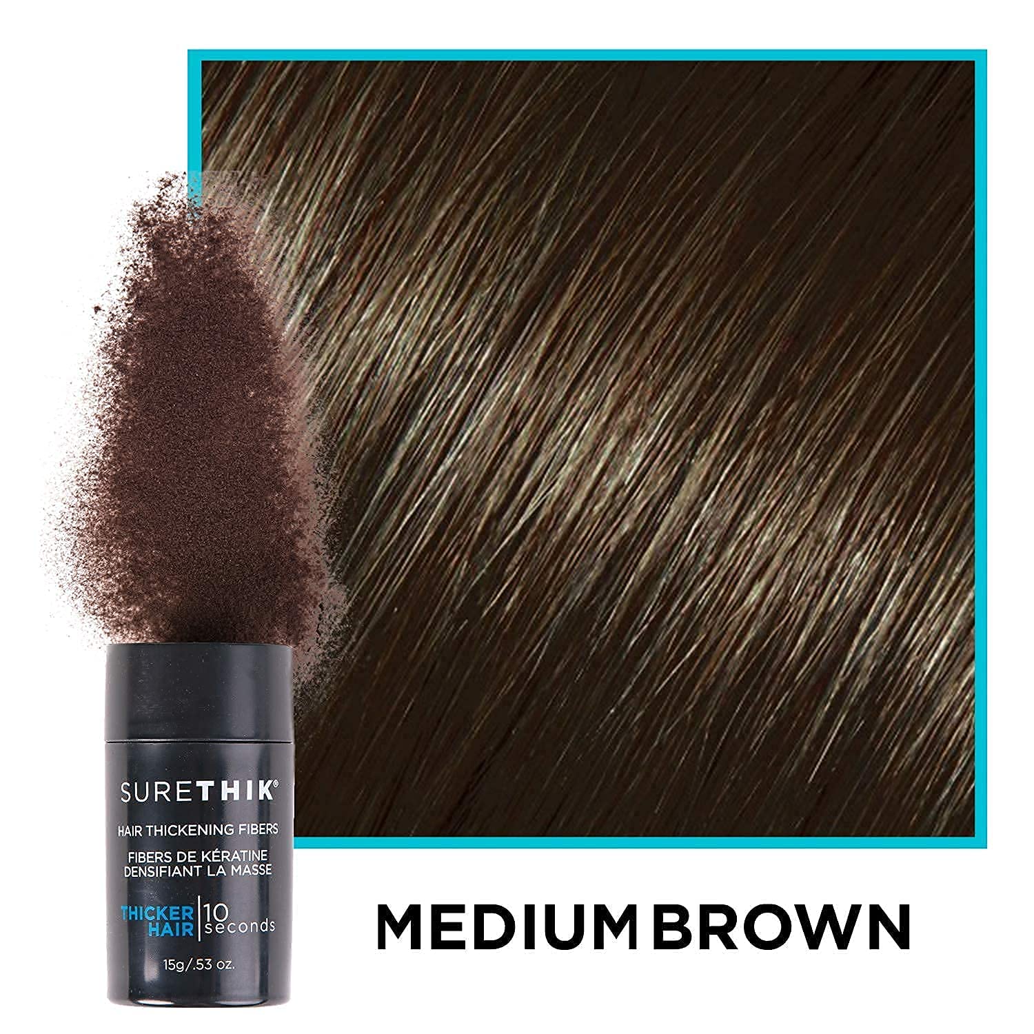 SureThik 30g Hair Thickening Fiber (Medium Brown) and Holding Spray (3.4oz) Bundle