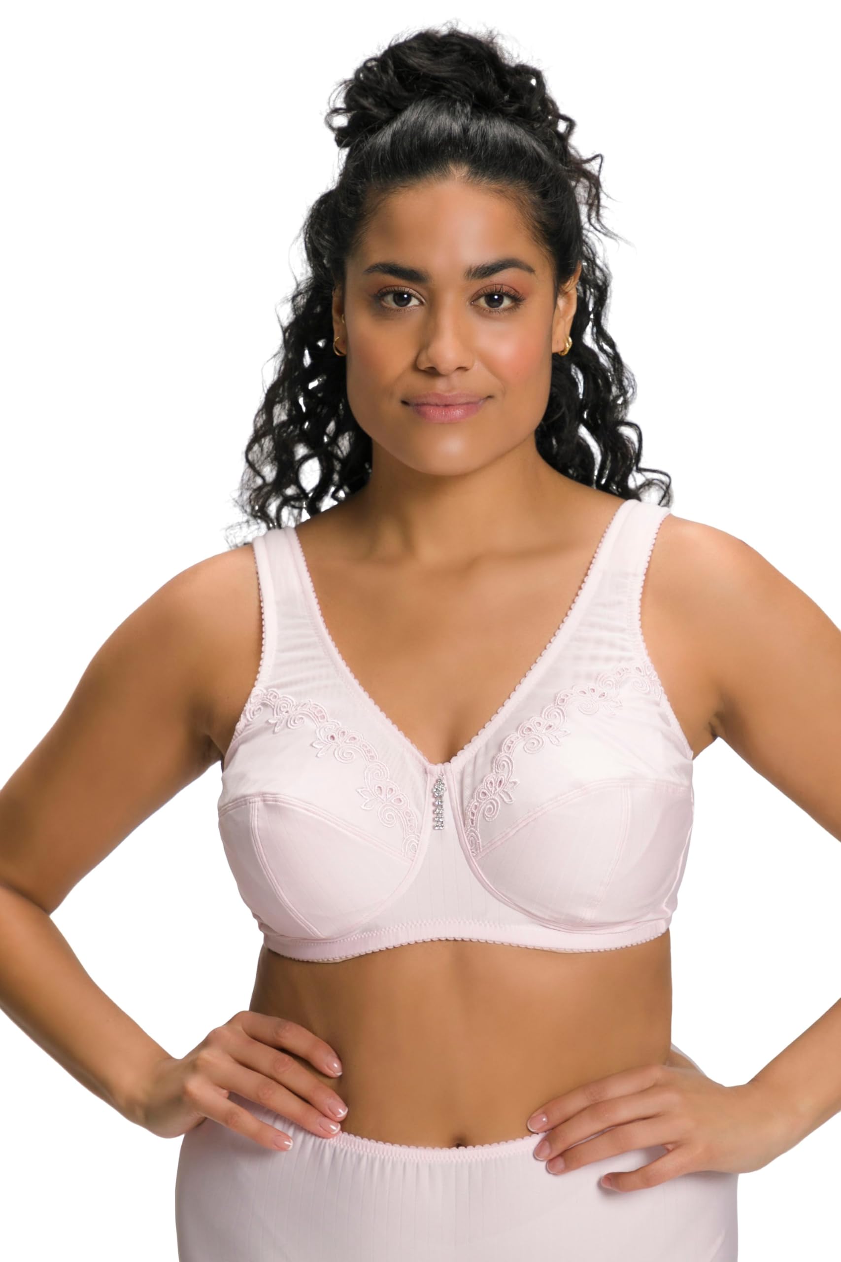 Ulla Popken Damen Entlastungs-BH, Ohne Bügel, Strassanhänger, Cup C - G Bra (1er Pack)