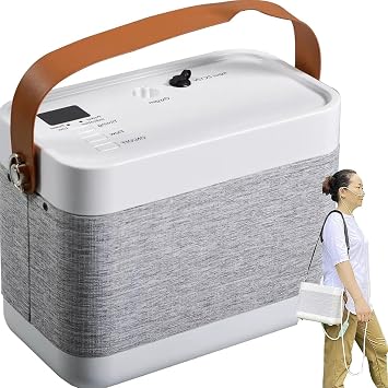 Portable Oxygen Generator with Flow Regulation, 70W Travel Oxygen Machine, Timing Function, for Home & Travel - Wheelchair Oxygen Machine for Car