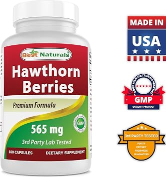 Best Naturals Hawthorn Berry 565 mg & Ashwagandha Extract 500 Mg
