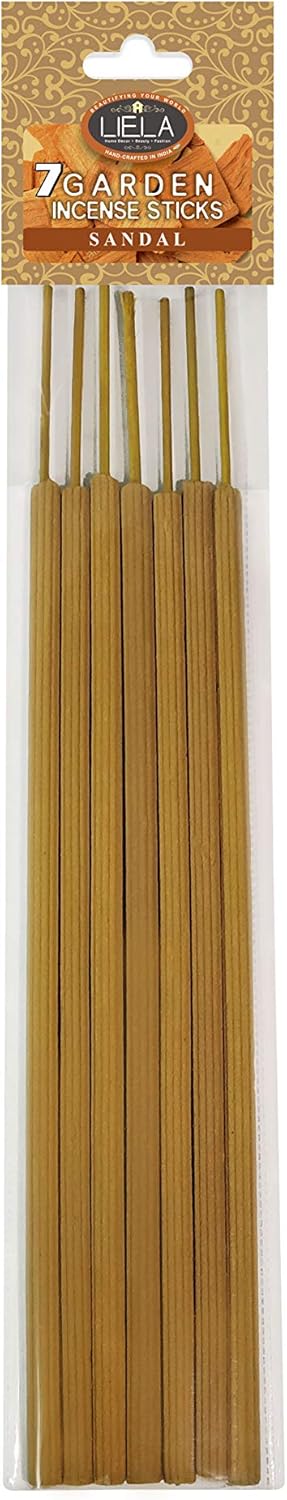LIELA - Garden Incense Sticks Set of 4 Pack of 28 Sticks, 7 Each, 16" Long, 10 mm Thick, Fragrance Lemon Grass, Citronella, Lavender and Sandal