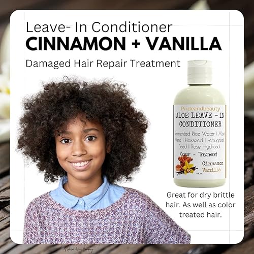 Miniatura 4 de Acondicionador sin enjuague de aloe, imprimación y desenredante hidratante para el cabello, repara el daño y previene el encrespamiento, aloe vera,