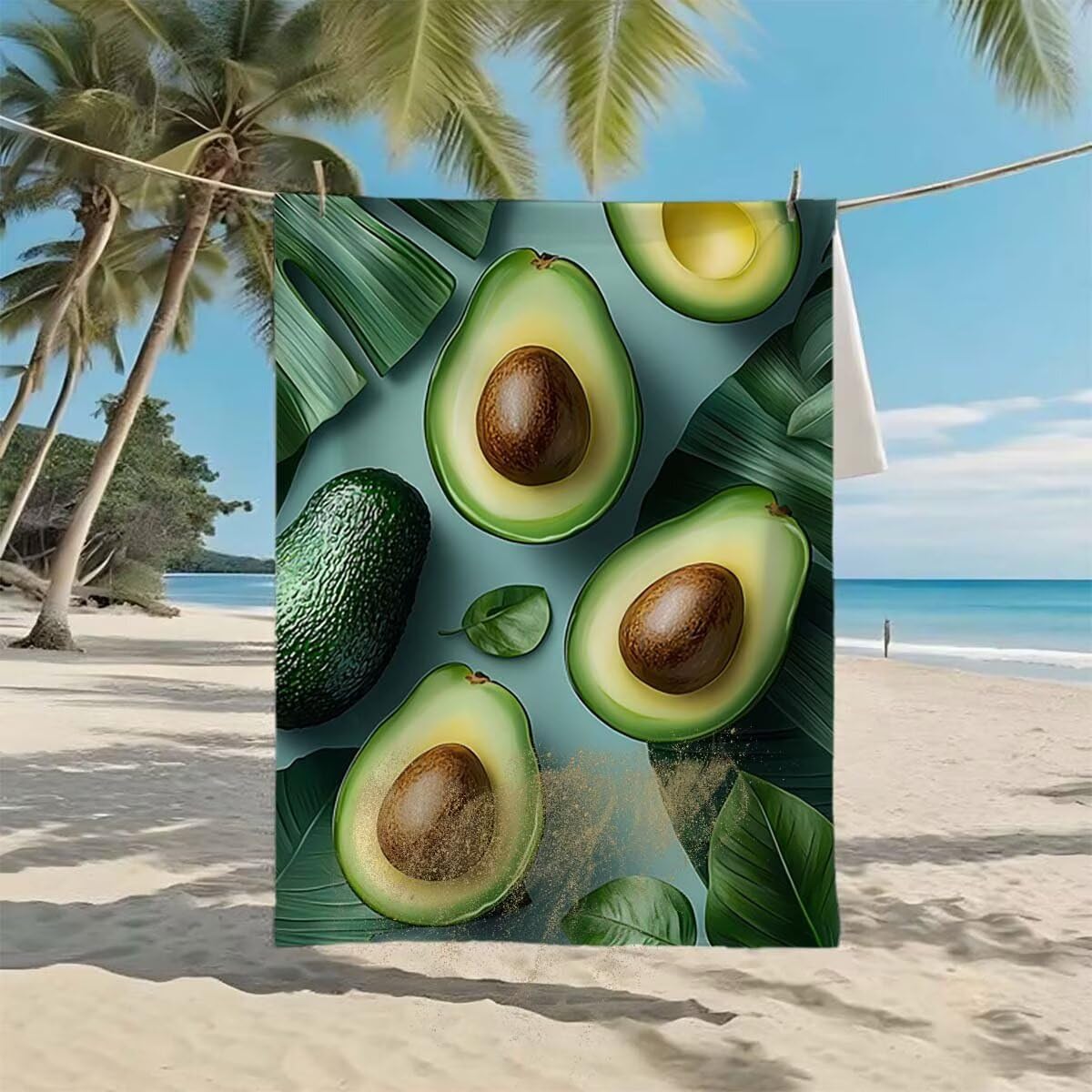 Strandtuch Grün Strandtuch XXL 220x100cm/35x70cm, 2er Set Mikrofaser Handtuch Groß Saunahandtuch, Schnell Trocknend Stranddecke Sandfrei, Badetuch Leicht für Fitness Sporthandtuch Reisehandtuch J-68