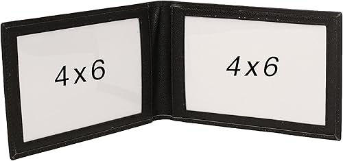 Miniatura 3 de Karandu Marco de fotos de cuero de paisaje doble 4x6 - negro
