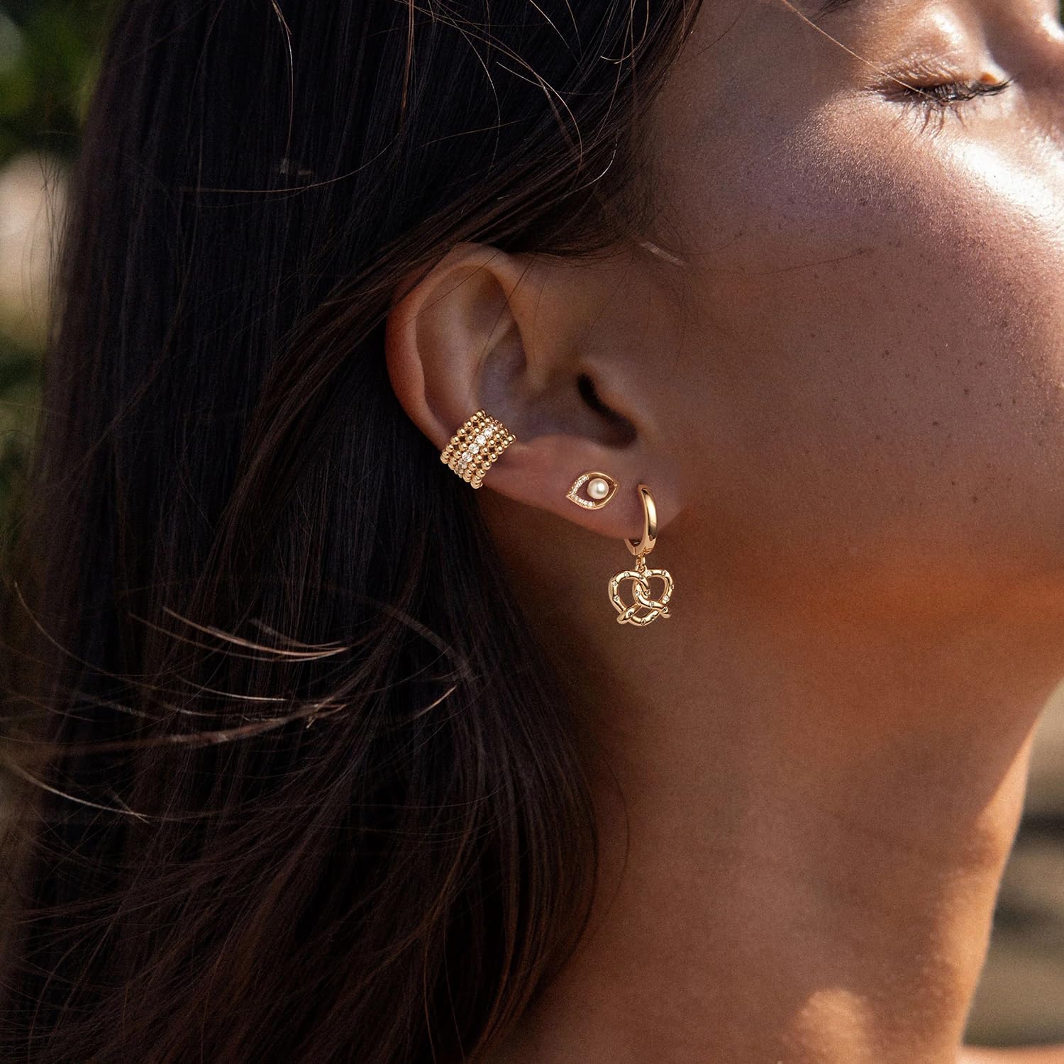 MYEARS Women Earrings Gold Huggie Hoop Dangle Drop 14K Gold Plated Small Simple Hypoallergenic Everyday Jewelry - Image 3