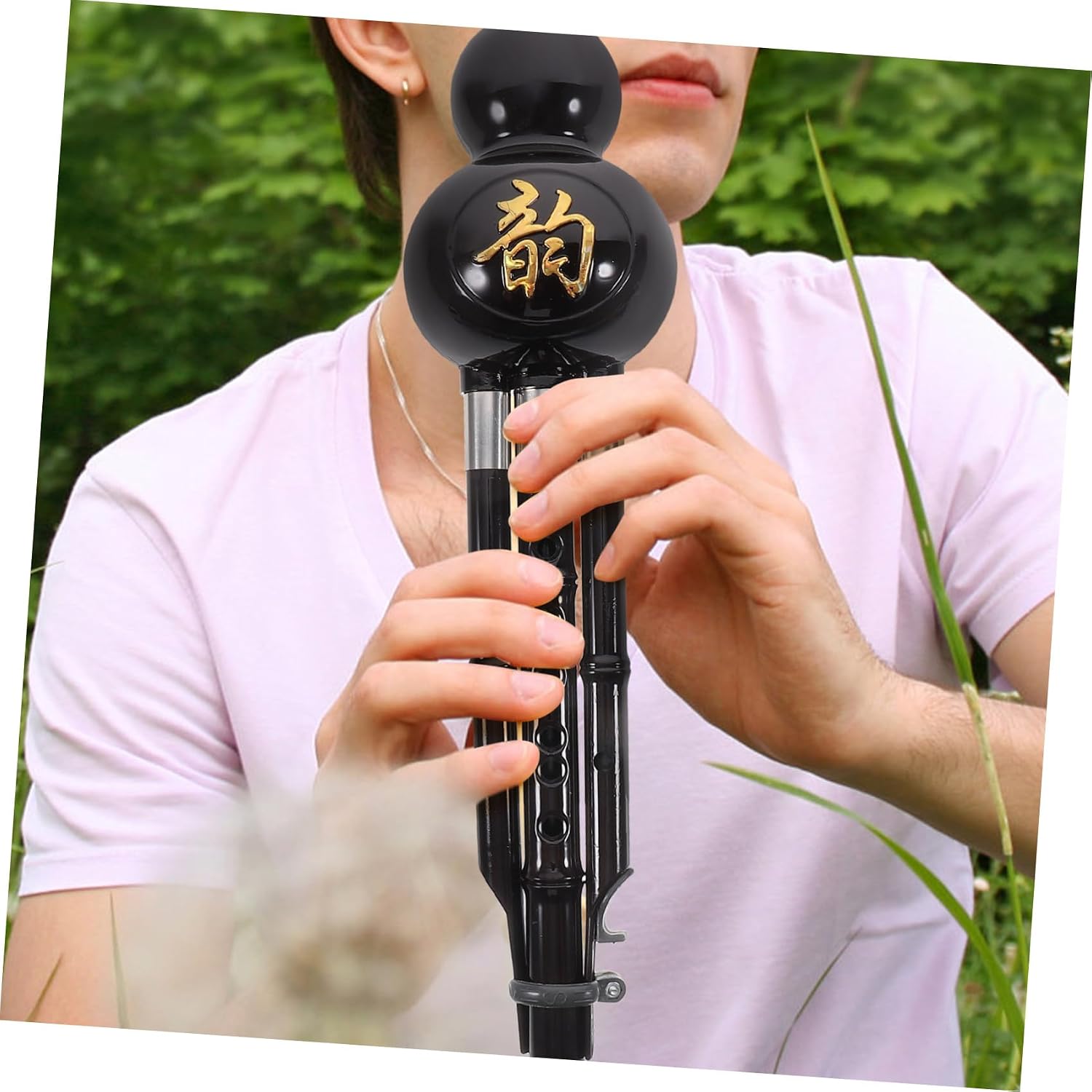 Ethnic Style Hulusi c Key Cucurbit Flute Cupronickel Beginner Instrument Detachable Safe Box Portable for School Students Color