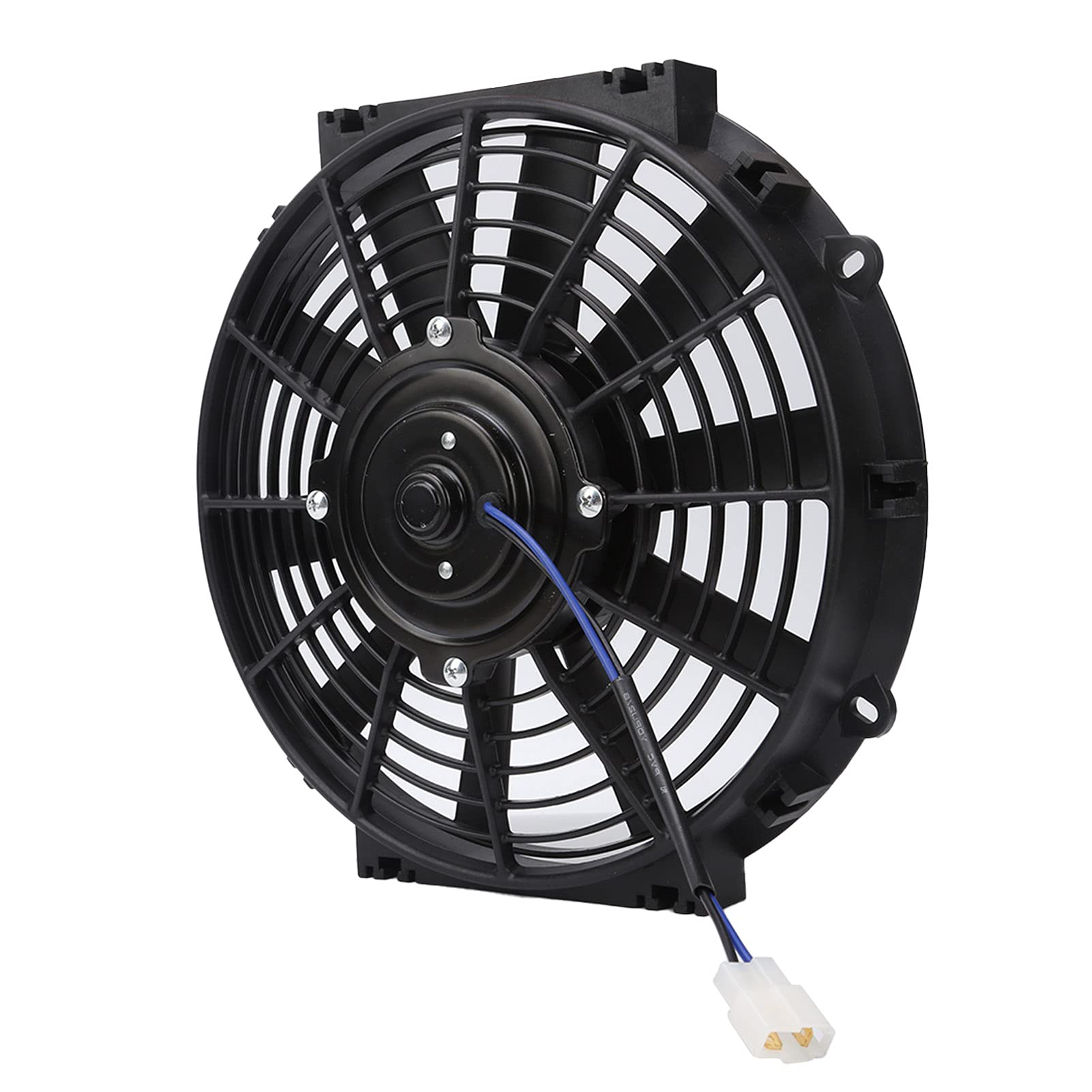 Akozon Ventola Di Raffreddamento, Ventola Di Raffreddamento Del Radiatore Sottile 10 Pollici 2100 RPM Ventola Del Motore Universale 24V 80 W Ventola Di Raffreddamento Elettrica Con 10 Lame Diritte